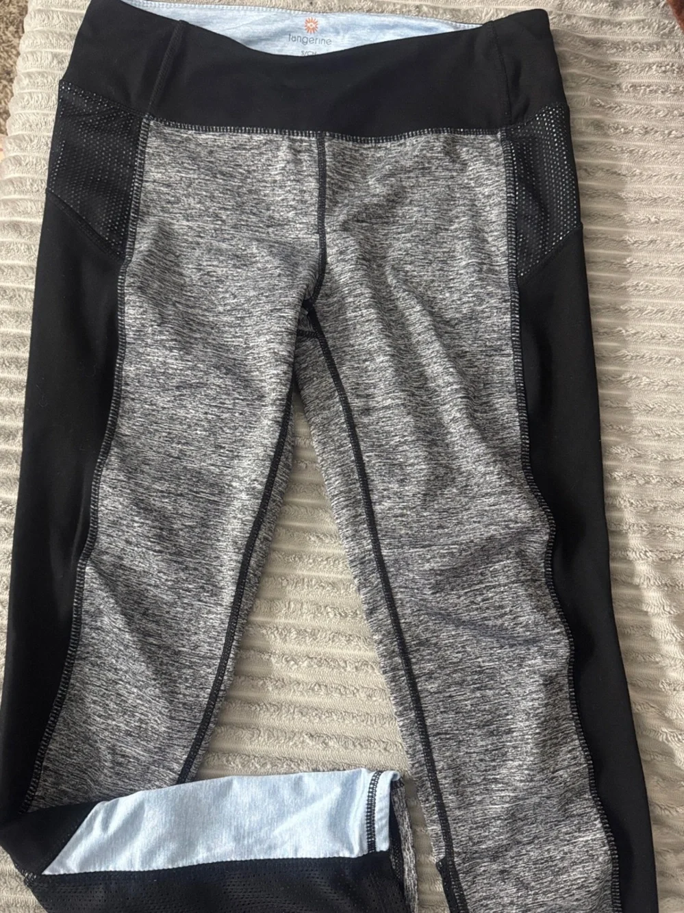 Tangerine Black and Gray Women’s Athletic Leggings